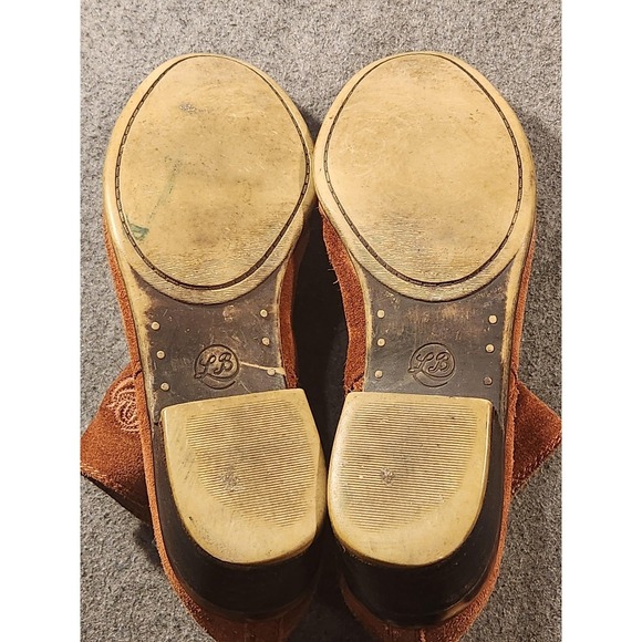 Lucky Brand Boots Womens Size 9.5 Red Oak Oiled Suede Basel Embroidered Ankle - Picture 8 of 9